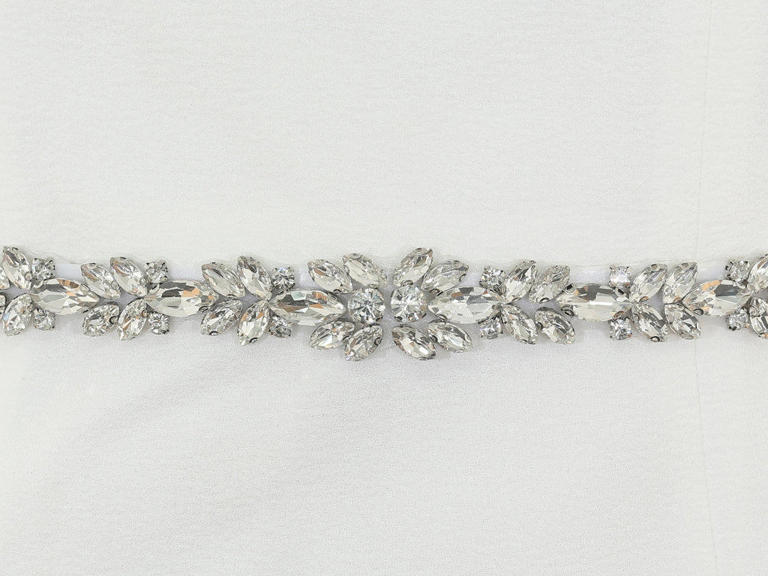 Close-up of S1004 detailing with rhinestones and pearls.